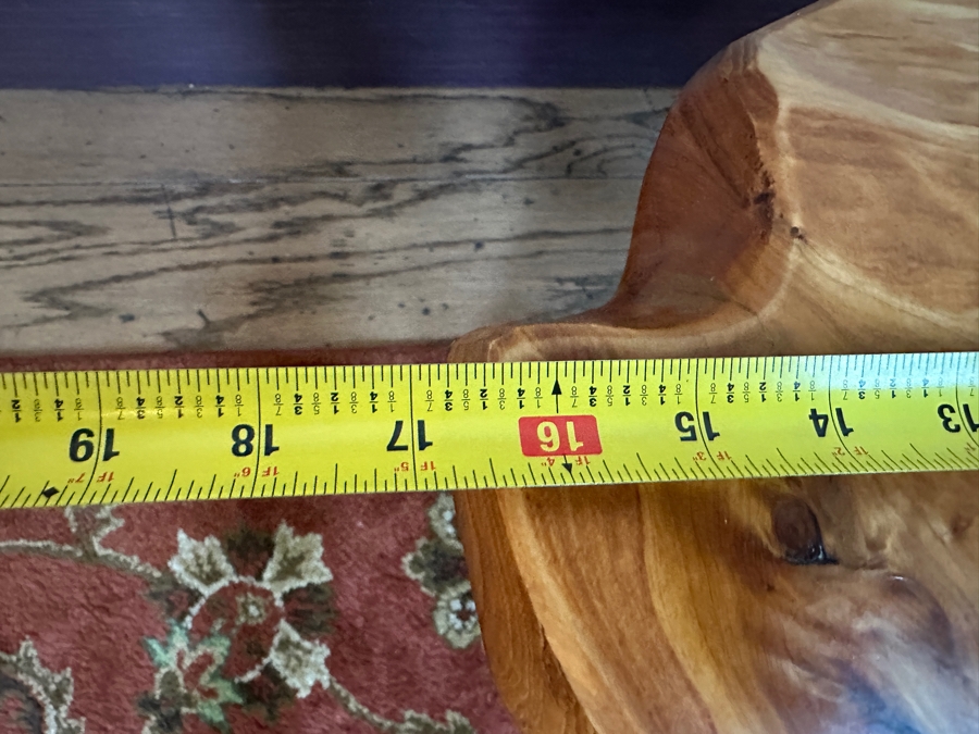 Organic Sculptural Wooden Side Table 16.5'W x 13'D x 19'H [Photo 8]