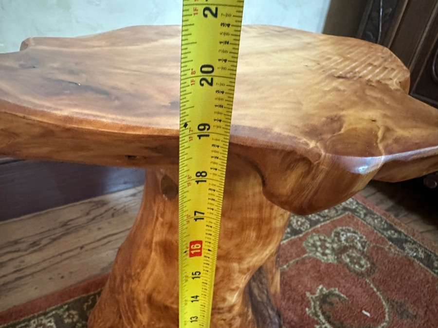 Organic Sculptural Wooden Side Table 16.5'W x 13'D x 19'H [Photo 10]