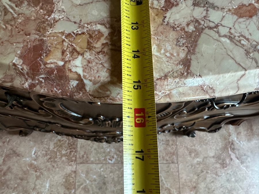 Italian Wooden Chest of Drawers with Marble Top 37'W x 15.5'D x 29'H [Photo 8]