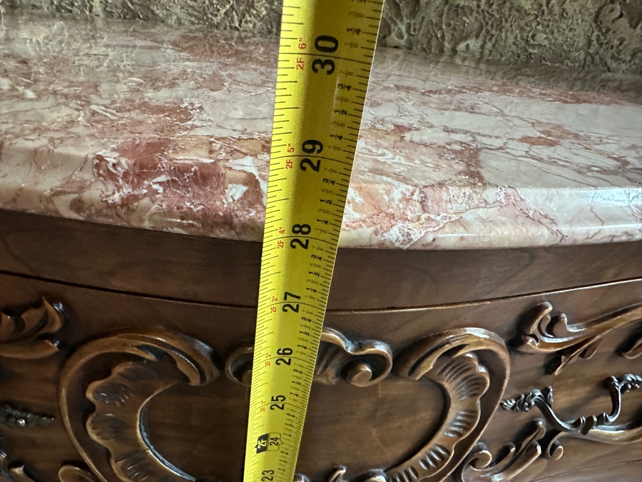 Italian Wooden Chest of Drawers with Marble Top 37'W x 15.5'D x 29'H [Photo 9]