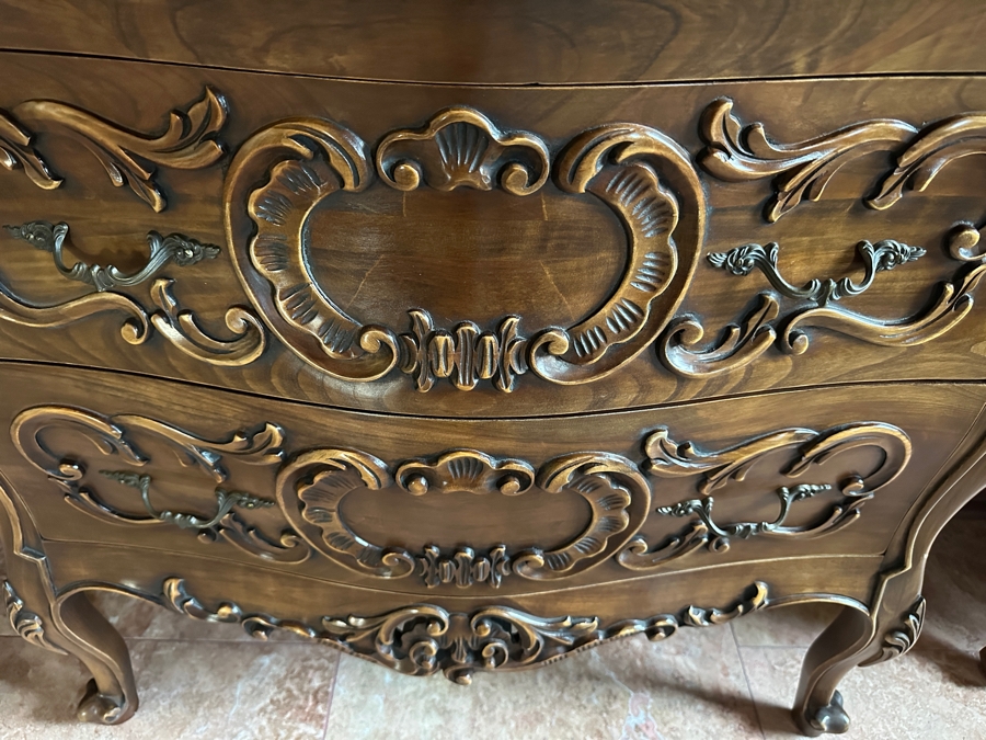 Italian Wooden Chest of Drawers with Marble Top 37'W x 15.5'D x 29'H [Photo 3]