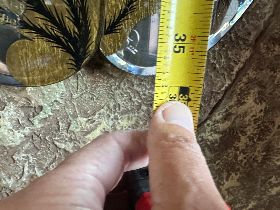 Antiqued Wall Mirror with Glass Shelving 30'W x 36'H x 5'D [Photo 5]