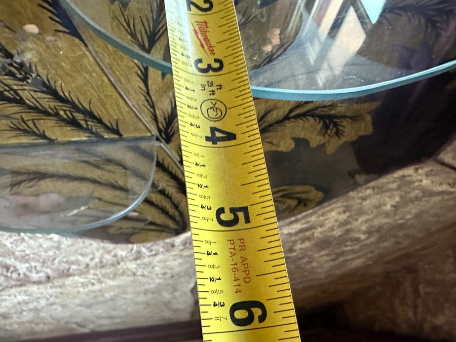 Antiqued Wall Mirror with Glass Shelving 30'W x 36'H x 5'D [Photo 6]