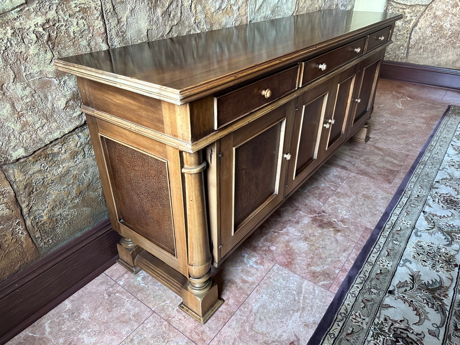 South Cone Trading Co. Wooden Buffet Cabinet with Drawers 77'W x 20'D x 32.5H Handmade in Peru [Photo 4]