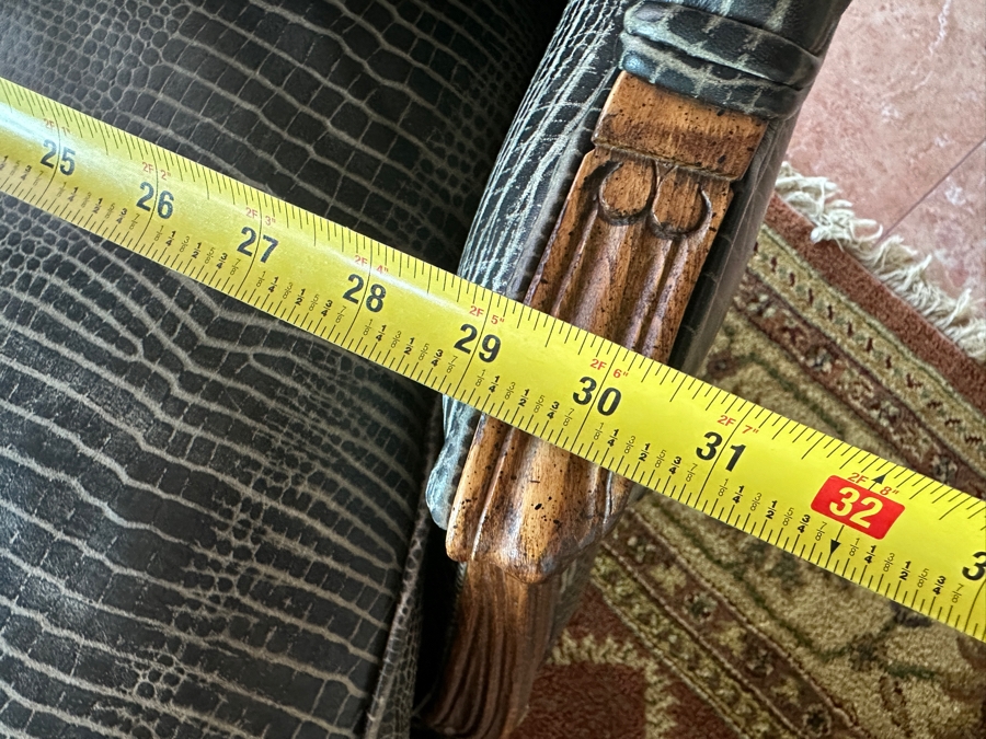 Ethan Allen Leather Armchair with Ottoman 30.5W x 38'D x 35'H [Photo 8]