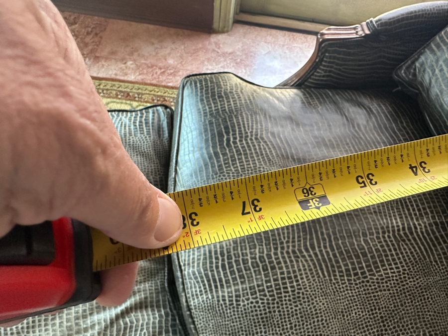 Ethan Allen Leather Armchair with Ottoman 30.5W x 38'D x 35'H [Photo 9]