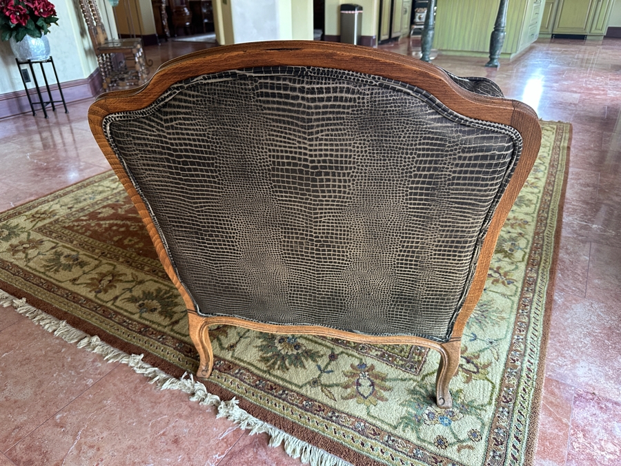 Ethan Allen Leather Armchair with Ottoman 30.5W x 38'D x 35'H [Photo 5]