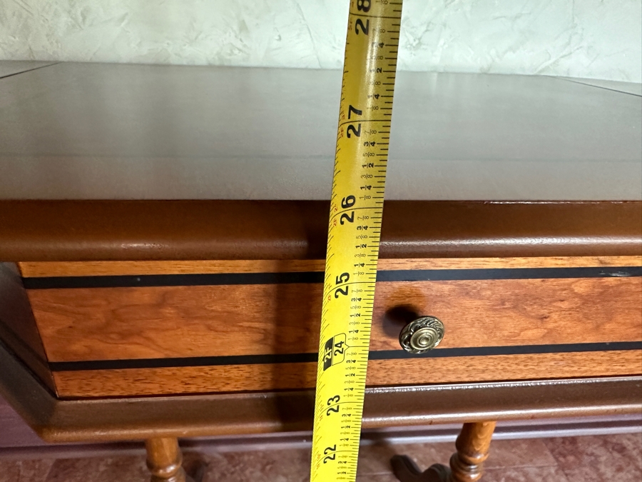 Emerson et Cie Wooden Drop Leaf Side Table with Drawer 37.5W x 17'D x 26'H [Photo 8]