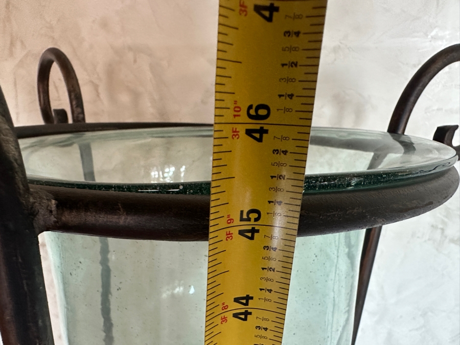 Freestanding Wrought Iron Plant Stands with Glass Vases 43'H/45'H [Photo 4]