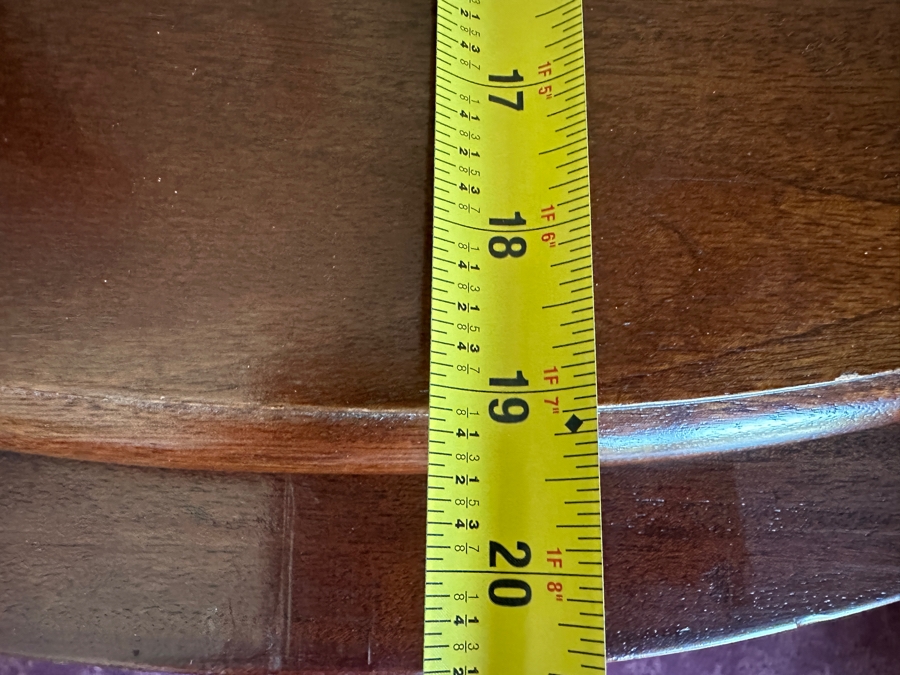 Pair of Wooden Oval Side Tables with Drawers 27'W x 19.5D x 29.5H [Photo 5]