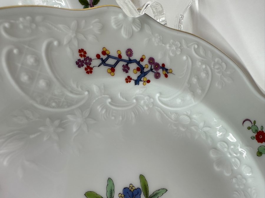 Meissen (Germany) Fine Porcelain Individually Hand Painted 'Butterfly Painting With Gold Rim' Schmetterling, Service For 4, (Dinner Plate, Salad Plate, Bowl, Cup & Saucer) X 4 - 20 Pieces - Each An Original Work Of Art - Estimate $5,000 [Photo 10]