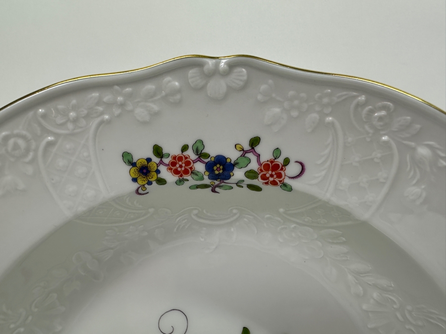 Meissen (Germany) Fine Porcelain Individually Hand Painted 'Butterfly Painting With Gold Rim' Schmetterling, Service For 4, (Dinner Plate, Salad Plate, Bowl, Cup & Saucer) X 4 - 20 Pieces - Each An Original Work Of Art - Estimate $5,000 [Photo 19]