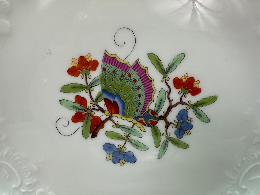 Meissen (Germany) Fine Porcelain Individually Hand Painted 'Butterfly Painting With Gold Rim' Schmetterling, Service For 4, (Dinner Plate, Salad Plate, Bowl, Fancy Cup & Saucer) X 4 - 20 Pieces - Each An Original Work Of Art - Estimate $5,000 [Photo 22]
