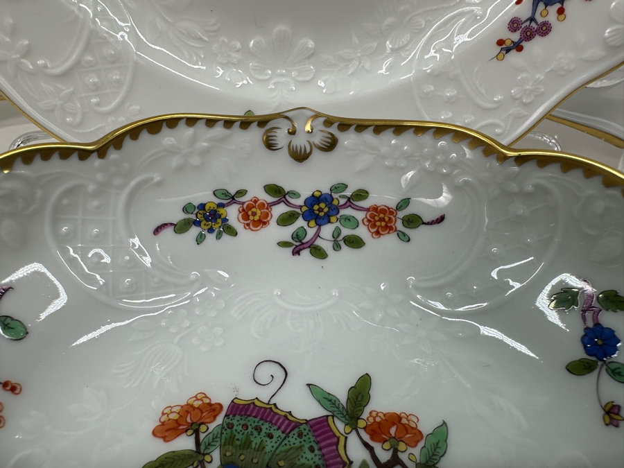 Meissen (Germany) Fine Porcelain Individually Hand Painted 'Butterfly Painting With Gold Rim' Schmetterling, Service For 4, (Dinner Plate, Salad Plate, Bowl, Fancy Cup & Saucer) X 4 - 20 Pieces - Each An Original Work Of Art - Estimate $5,000 [Photo 8]