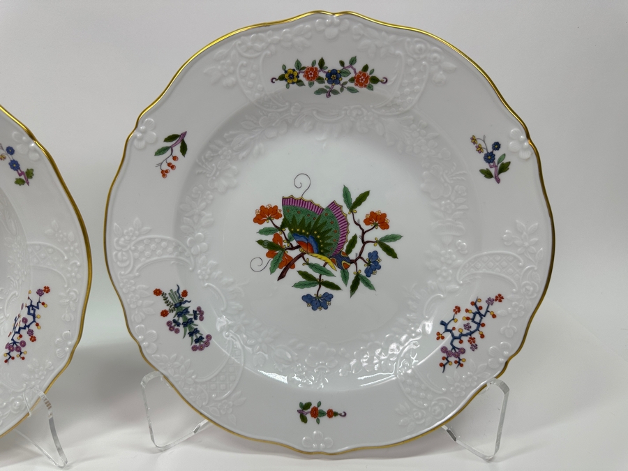 Meissen (Germany) Fine Porcelain Individually Hand Painted 'Butterfly Painting With Gold Rim' Schmetterling, Service For 4, (Dinner Plate, Salad Plate, Bowl, Fancy Cup & Saucer) X 4 - 20 Pieces - Each An Original Work Of Art - Estimate $5,000 [Photo 25]