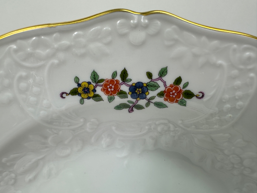 Meissen (Germany) Fine Porcelain Individually Hand Painted 'Butterfly Painting With Gold Rim' Schmetterling, Service For 4, (Dinner Plate, Salad Plate, Bowl, Fancy Cup & Saucer) X 4 - 20 Pieces - Each An Original Work Of Art - Estimate $5,000 [Photo 28]