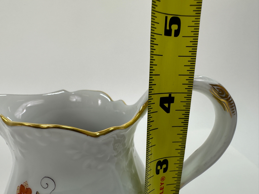 Meissen (Germany) Fine Porcelain Individually Hand Painted 'Colorful Chinese Butterfly Painting With Gold Rim' Schmetterling, Coffee Pot 10H & Creamer 4H Estimate $1,800 [Photo 24]