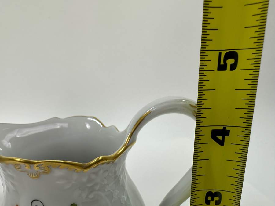 Meissen (Germany) Fine Porcelain Individually Hand Painted 'Colorful Chinese Butterfly Painting With Gold Rim' Schmetterling, Coffee Pot 10H, Sugar 4H & Creamer 4H Estimate $2,050 [Photo 26]