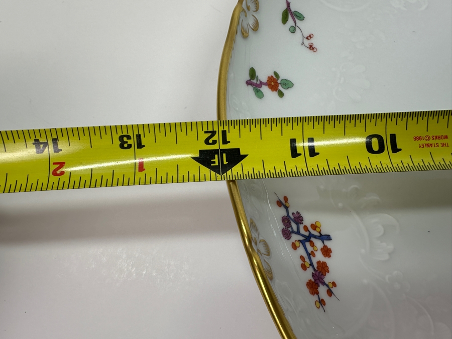 Meissen (Germany) Fine Porcelain Individually Hand Painted 'Colorful Chinese Butterfly Painting With Gold Rim' Schmetterling, Service Charger Plate 12W Estimate $300 [Photo 13]