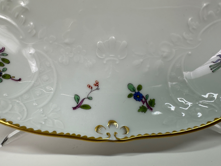 Meissen (Germany) Fine Porcelain Individually Hand Painted 'Colorful Chinese Butterfly Painting With Gold Rim' Schmetterling, Service Charger Plate 12W Estimate $300 [Photo 6]