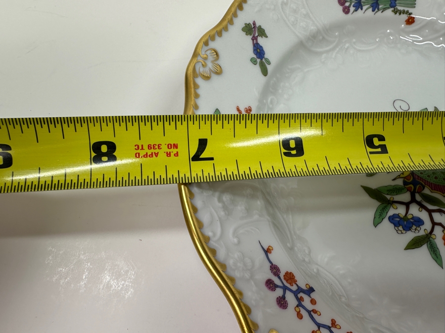 Meissen (Germany) Fine Porcelain Individually Hand Painted 'Colorful Chinese Butterfly Painting With Gold Toothed Edge' Schmetterling, Six Underplates For Cup & Saucer 7-1/8'W Estimate $1,200 [Photo 14]