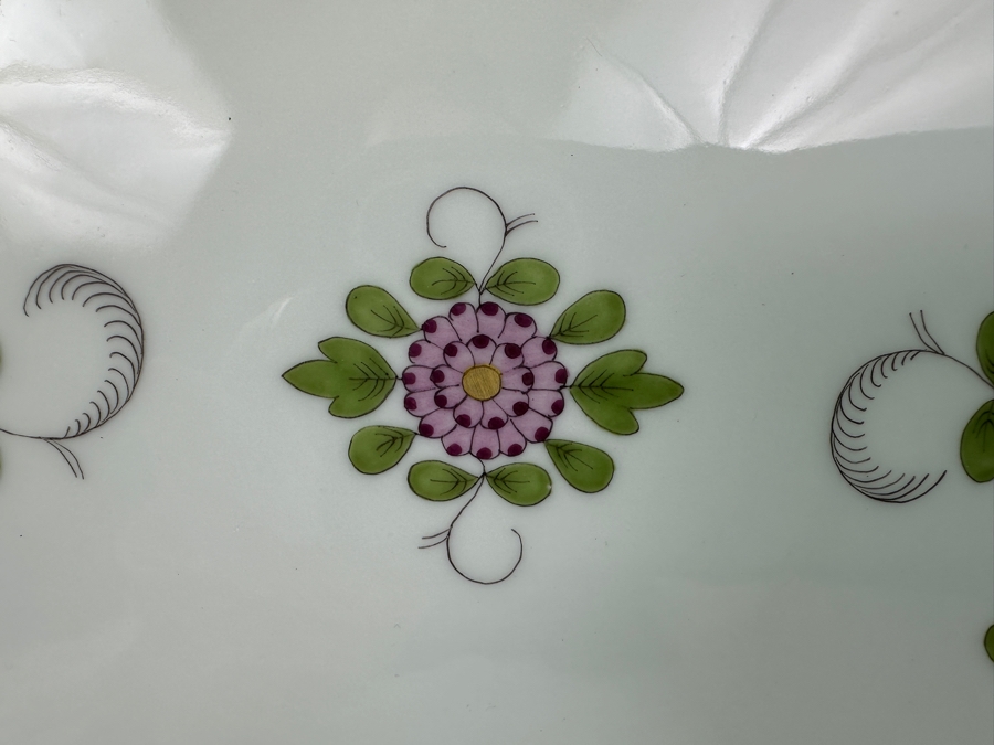 Meissen (Germany) Fine Porcelain Individually Hand Painted 'Colorful Indian Flower Painting, 2 Parts, Gold Edge' Dekor 451110 Service Charger Plate 12.5W Estimate $300 [Photo 5]