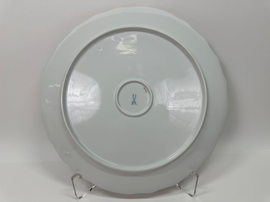 Meissen (Germany) Fine Porcelain Individually Hand Painted 'Colorful Indian Flower Painting, 2 Parts, Gold Edge' Dekor 451110 Service Charger Plate 12.5W Estimate $300 [Photo 6]