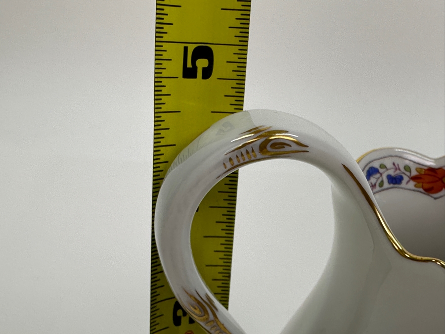 Meissen (Germany) Fine Porcelain Individually Hand Painted 'Colorful Indian Flower Painting, 2 Parts, Gold Edge' Dekor 451110 Coffee Pot 9.5H, Creamer 4.5H & Sugar 3.75H Estimate $2,050 [Photo 23]