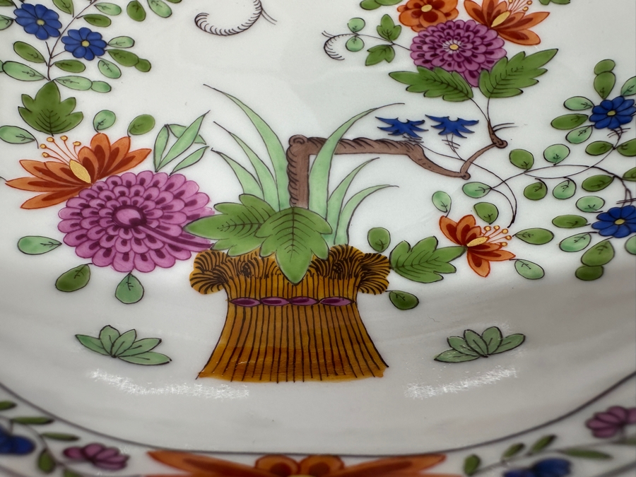 Meissen (Germany) Fine Porcelain Individually Hand Painted 'Colorful Rich Sheaf Pattern With Edge, Gold Edge' Decor 39110 Six Cups 2-5/8H & Saucers 5.5W Estimate $2,250 [Photo 12]