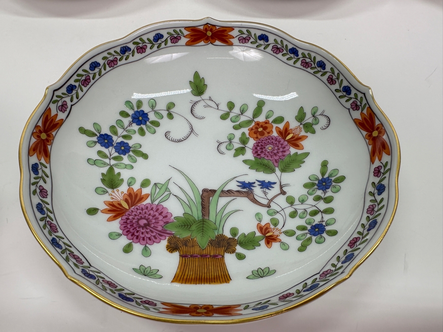 Meissen (Germany) Fine Porcelain Individually Hand Painted 'Colorful Rich Sheaf Pattern With Edge, Gold Edge' Decor 39110 Six Cups 2-5/8H & Saucers 5.5W Estimate $2,250 [Photo 10]