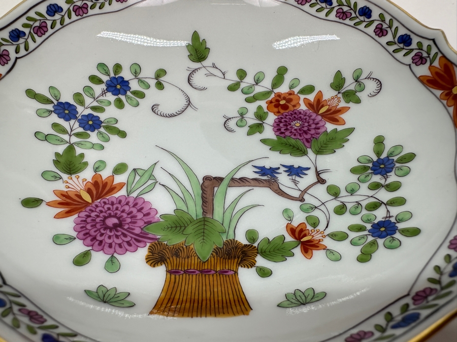 Meissen (Germany) Fine Porcelain Individually Hand Painted 'Colorful Rich Sheaf Pattern With Edge, Gold Edge' Decor 39110 Six Cups 2-5/8H & Saucers 5.5W Estimate $2,250 [Photo 11]