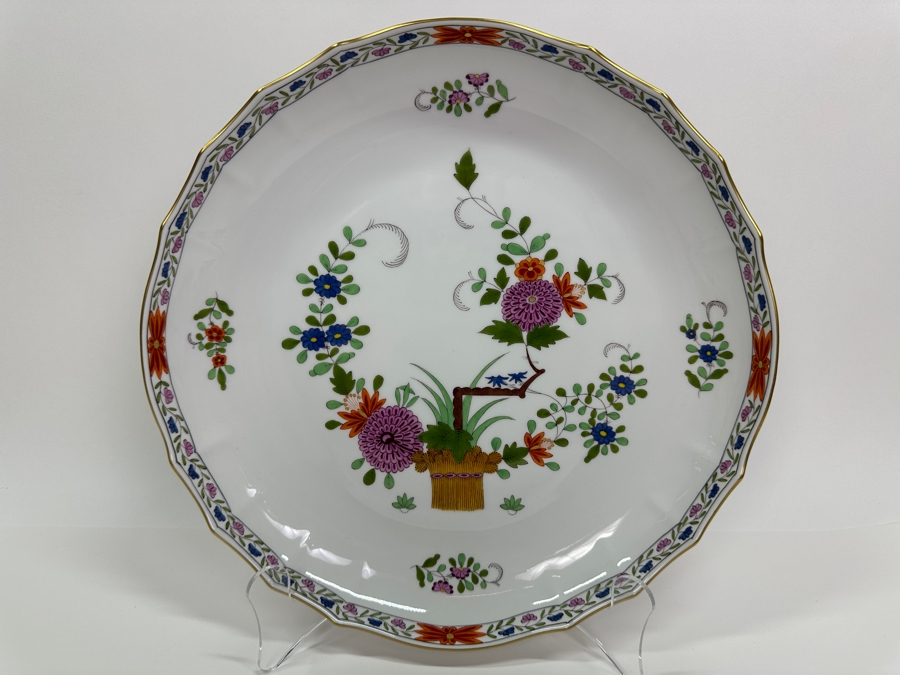 Meissen (Germany) Fine Porcelain Individually Hand Painted 'Colorful Rich Sheaf Pattern With Edge, Gold Edge' Decor 39110 Bowl 11W Estimate $350 [Photo 2]
