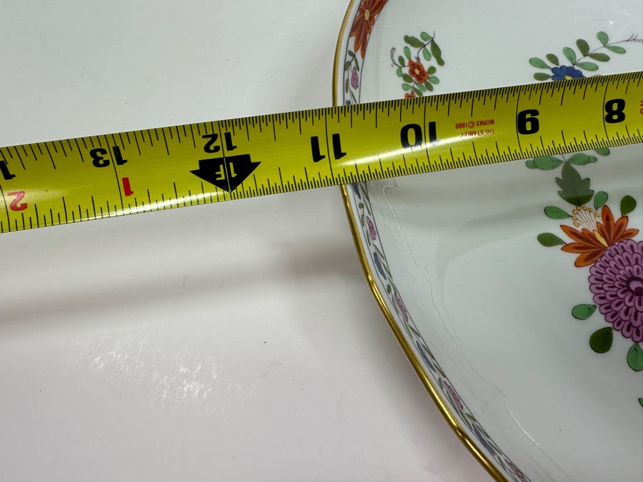 Meissen (Germany) Fine Porcelain Individually Hand Painted 'Colorful Rich Sheaf Pattern With Edge, Gold Edge' Decor 39110 Bowl 11W Estimate $350 [Photo 13]