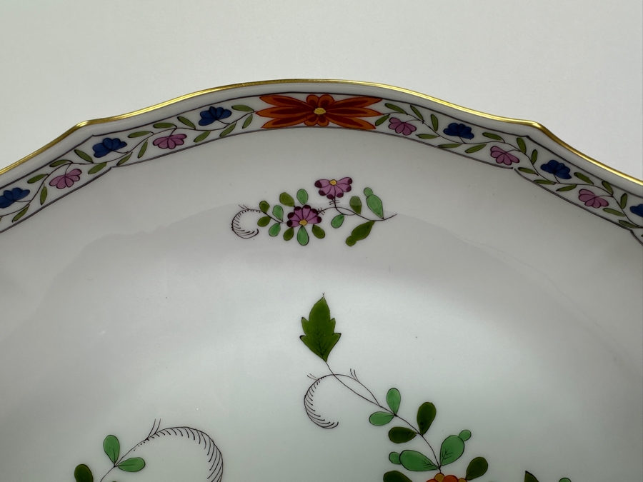 Meissen (Germany) Fine Porcelain Individually Hand Painted 'Colorful Rich Sheaf Pattern With Edge, Gold Edge' Decor 39110 Bowl 11W Estimate $350 [Photo 6]