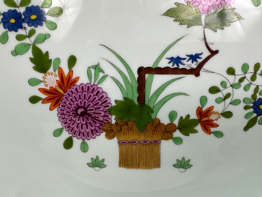 Meissen (Germany) Fine Porcelain Individually Hand Painted 'Colorful Rich Sheaf Pattern With Edge, Gold Edge' Decor 39110 Bowl 11W Estimate $350 [Photo 3]