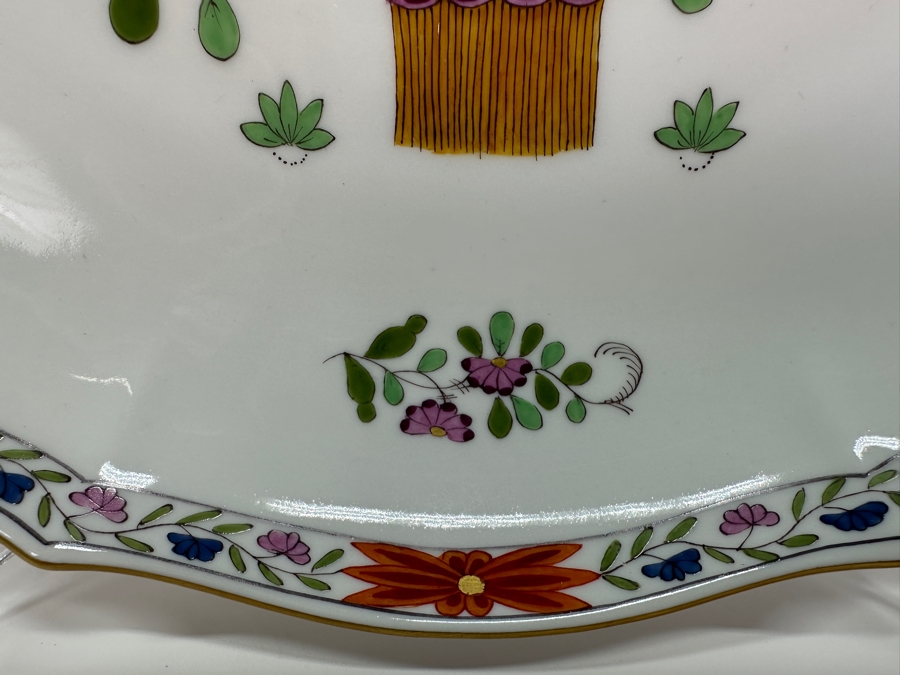 Meissen (Germany) Fine Porcelain Individually Hand Painted 'Colorful Rich Sheaf Pattern With Edge, Gold Edge' Decor 39110 Bowl 11W Estimate $350 [Photo 5]