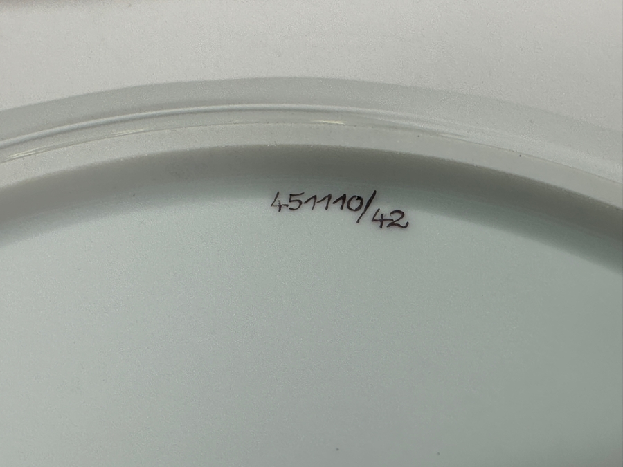 Meissen (Germany) Fine Porcelain Individually Hand Painted 'Colorful Indian Flower Painting, 2 Parts, Gold Edge' Dekor 451110 Six Underplates For Cups & Saucers 7-1/8W Estimate $1,200 [Photo 9]