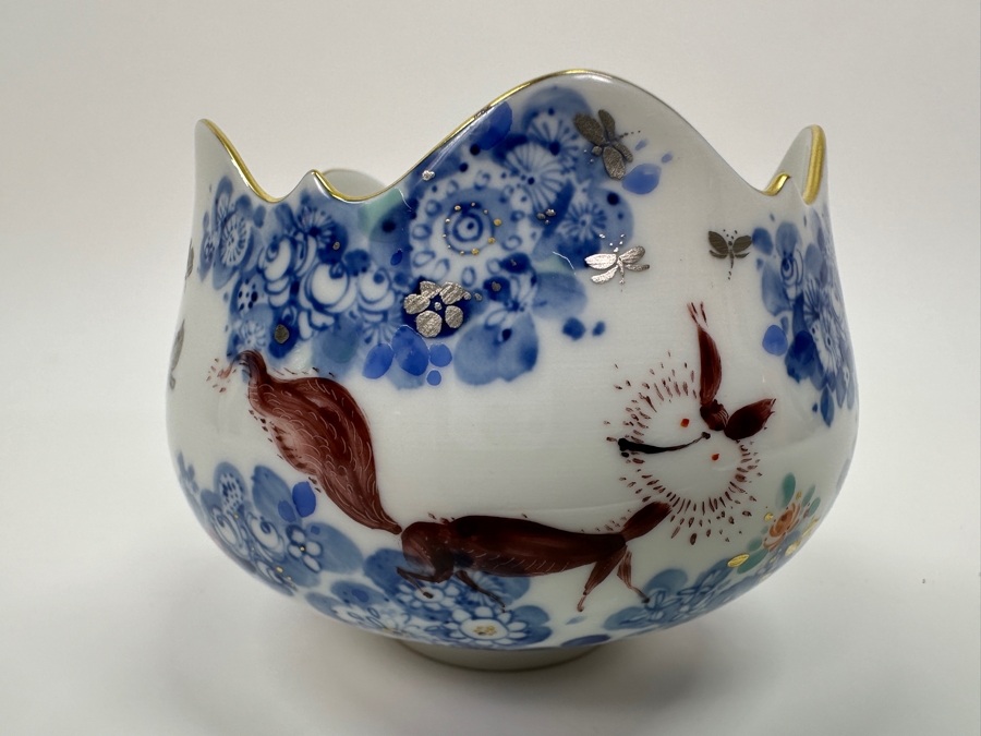 Meissen (Germany) Fine Porcelain Individually Hand Painted 'Summer Night's Dream By Heinz Werner' Footed Cup 2.75H Estimate $300 [Photo 4]