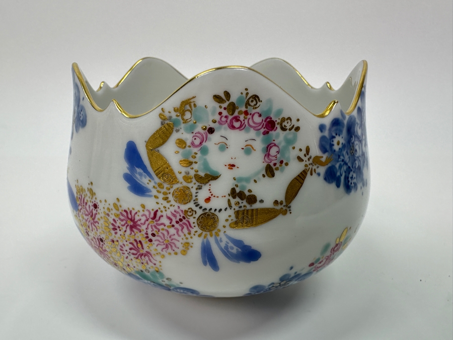 Meissen (Germany) Fine Porcelain Individually Hand Painted 'Summer Night's Dream By Heinz Werner' Footed Cup 2.75H Estimate $300 [Photo 3]