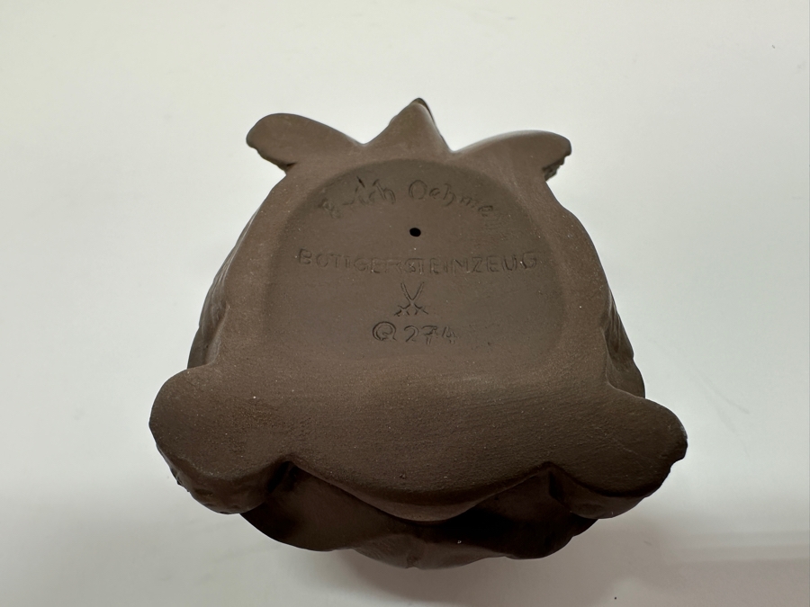Meissen (Germany) Stoneware Turtle Tortoise Bottger Steinzeug Figurine By Erich Oehme 3W [Photo 7]