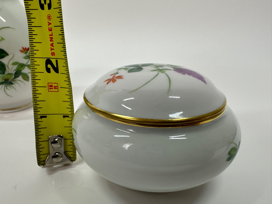Meissen (Germany) Fine Porcelain Individually Hand Painted Vase 4H And Lidded Box 2H Estimate $250 [Photo 9]