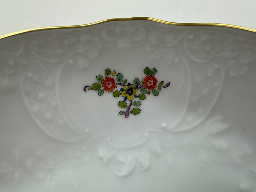 Meissen (Germany) Fine Porcelain Individually Hand Painted 'Colorful Chinese Butterfly Painting With Gold Rim' Schmetterling, Service Charger Plate 12W Estimate $300 [Photo 7]