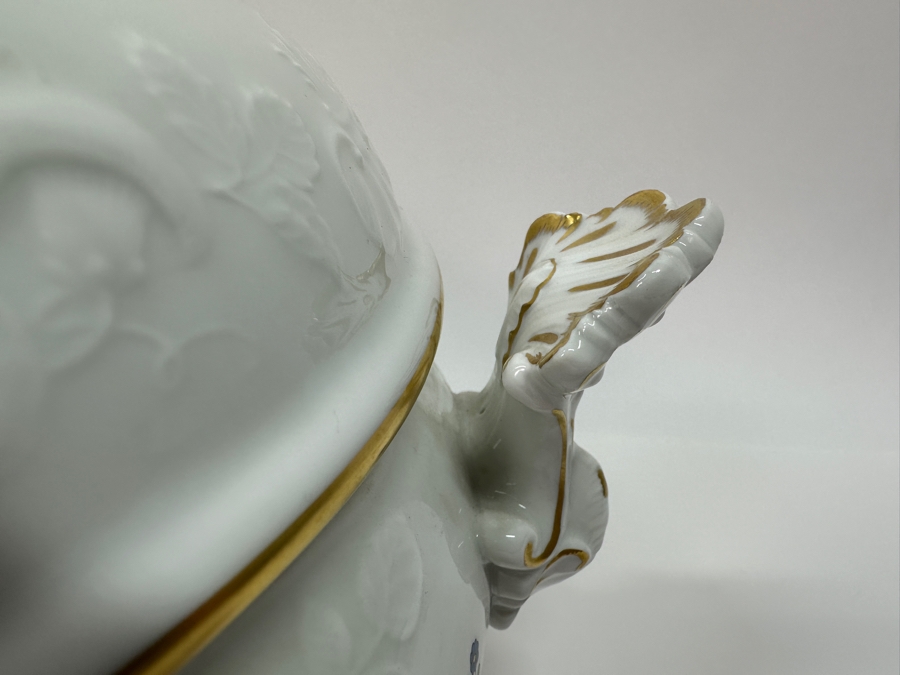 Meissen (Germany) Fine Porcelain Individually Hand Painted 'Colorful Chinese Butterfly Painting With Gold Rim' Schmetterling, Soup Tureen 12W X 8H Estimate $1,500 [Photo 7]