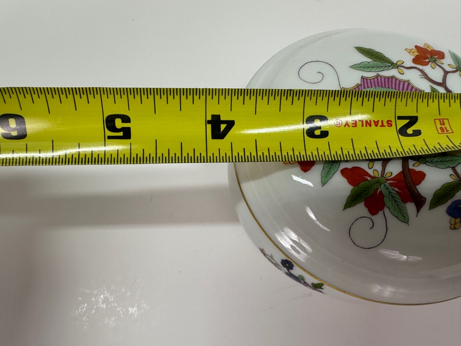 Meissen (Germany) Fine Porcelain Individually Hand Painted 'Colorful Chinese Butterfly Painting With Gold Rim' Schmetterling, Lidded Box 3.75W With Pair Of Small Dishes 3.25W Estimate $300 [Photo 13]