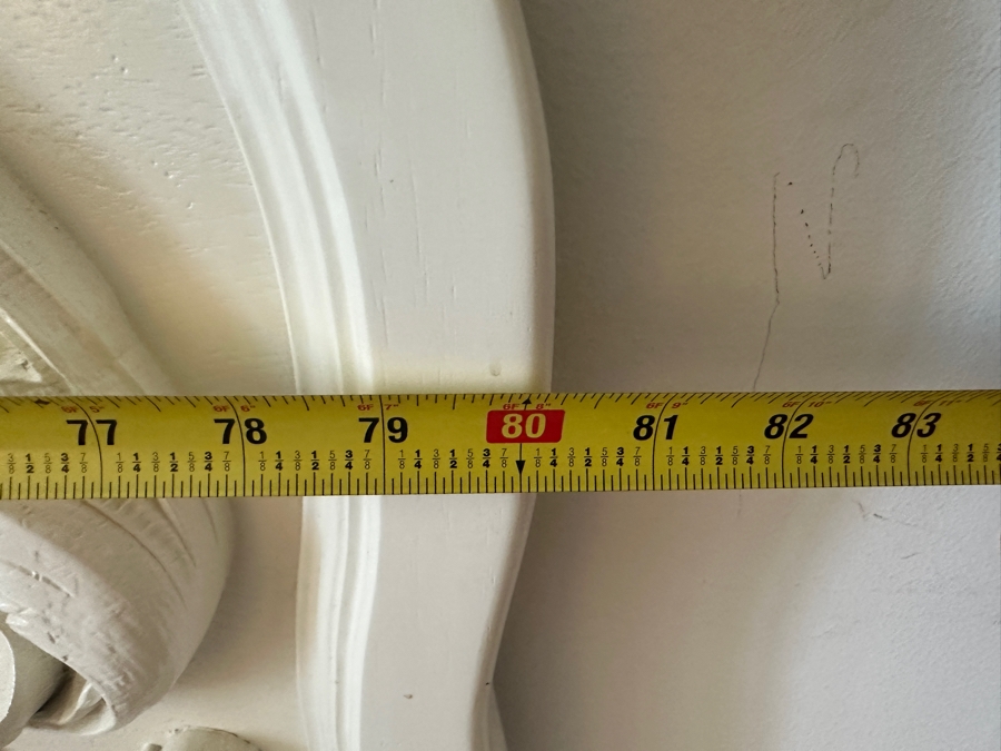 White Painted Carved Wooden Headboard 80W X 45H [Photo 5]