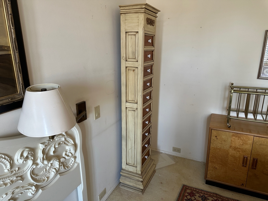 Vintage Tall Lingerie Jewelry Chest Of Drawers 15W X 10D X 73H [Photo 5]