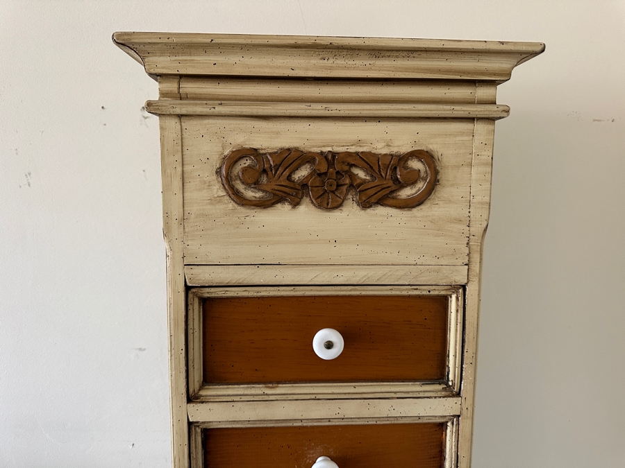 Vintage Tall Lingerie Jewelry Chest Of Drawers 15W X 10D X 73H [Photo 2]