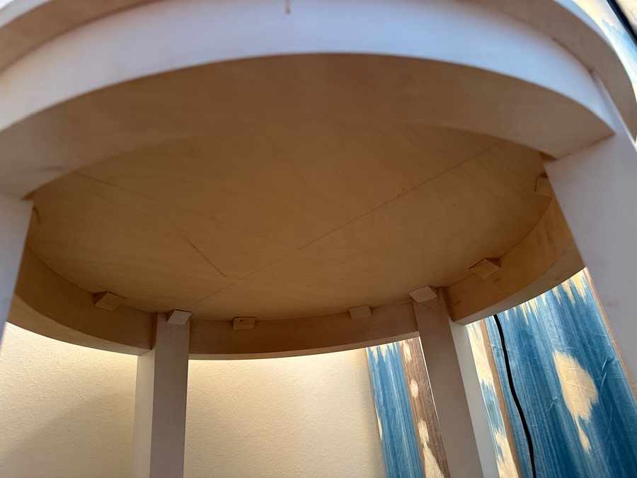 Round Painted White Wooden Side Table 24W X 28.5H [Photo 4]