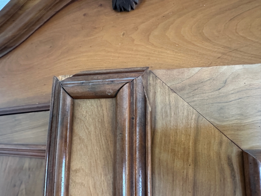 Antique Carved Wooden Wardrobe Armoire Cabinet 54W X 23D X 98H [Photo 9]