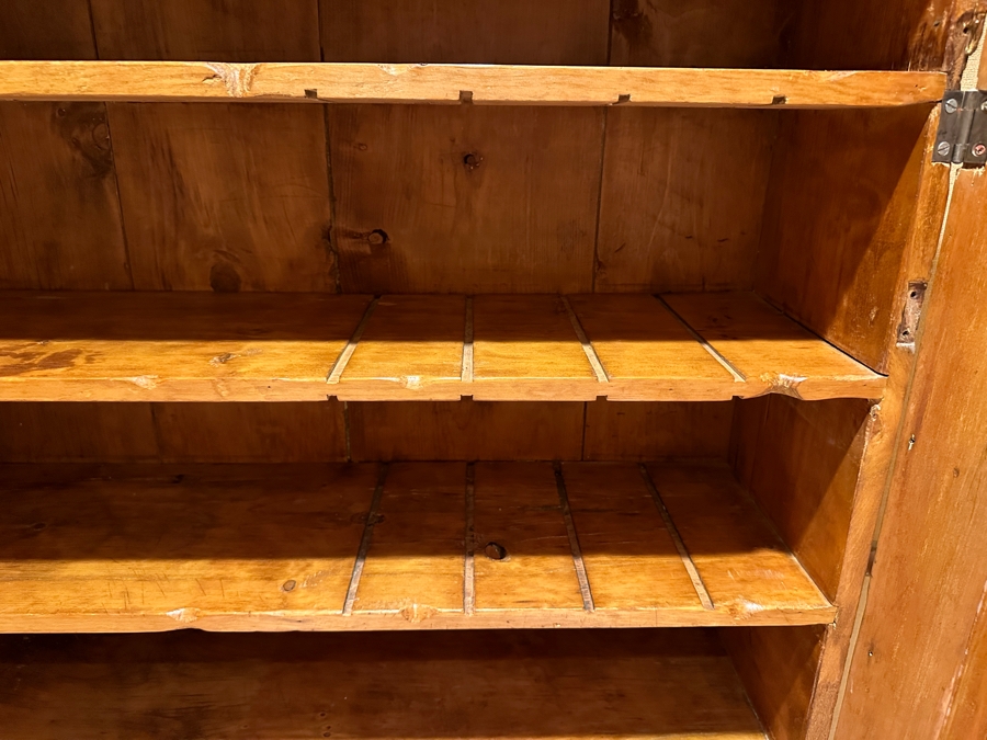 Antique Primitive Pine Wardrobe Armoire Cabinet 42W X 14D X 67.5H [Photo 6]